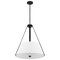 Nuvo Brewster 3-Light Pendant, Black, Faux Leather Wrapped Straps, White Textile Shade 60/7696 - alternate 8